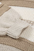 V-Neck Knitted Lantern Sleeve Pullover Sweater